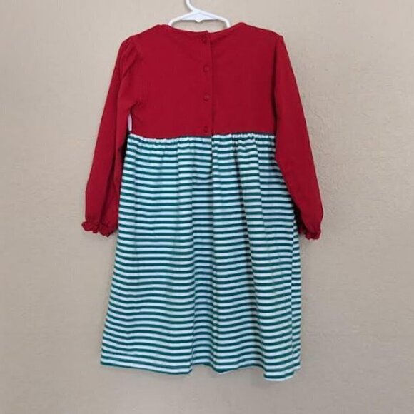 Busy Bees Smocks Christmas On the farm Dress Striped Size 6 Holiday Christmas - Picture 4 of 6